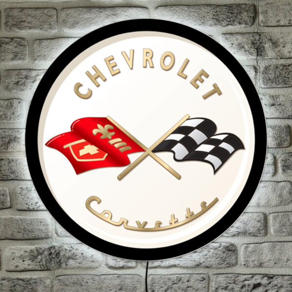 Panneau LED Chevrolet Corvette (Logo Drapeaux) - Élégance Sportive !