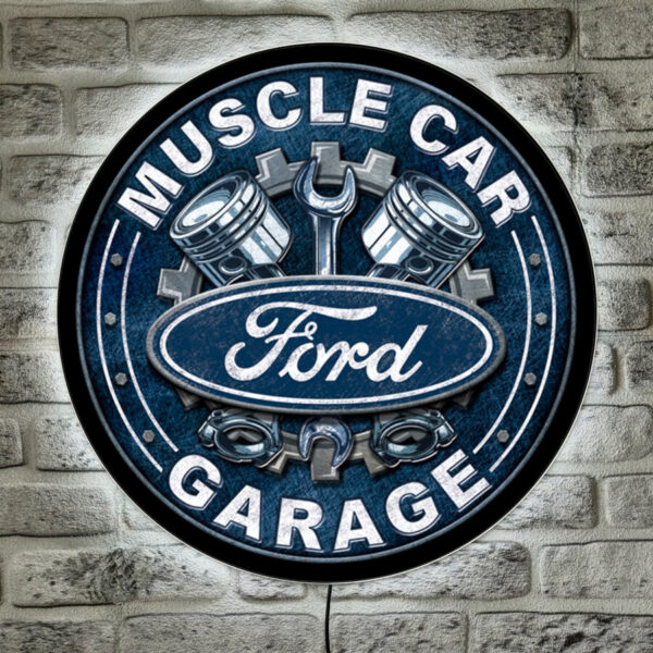 Panneau Lumineux LED Ford Muscle Car Garage - Puissance & Style !