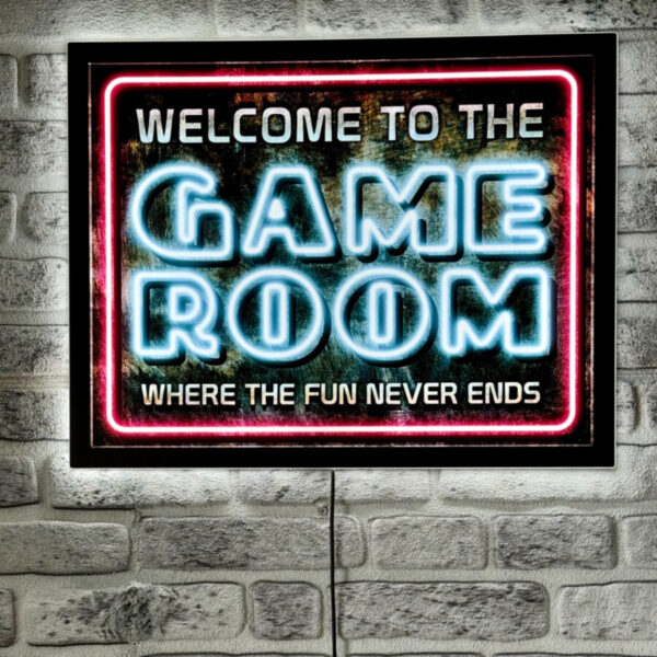 Panneau Lumineux LED 'Game Room' - Style Arcade Garanti !